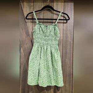 Wild Fable green and white flowered summer dress XS